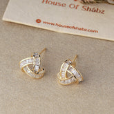 Triangle Topaz Earrings Small- Gold